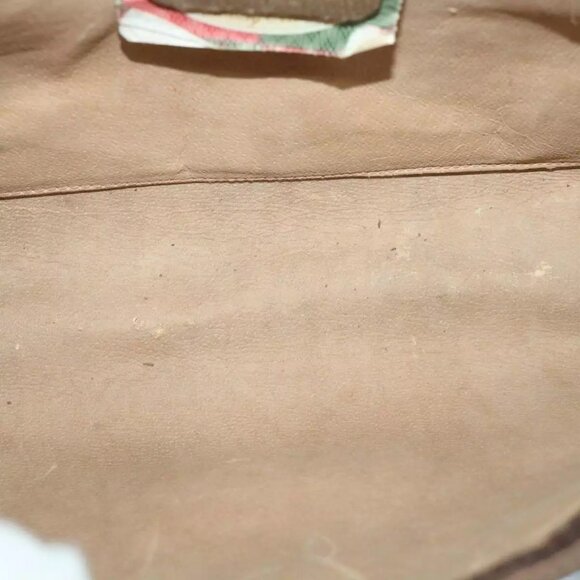 GUCCI GG Supreme Web Sherry Line Clutch Bag Beige Red 89 01 033 Auth th4233 - Picture 13 of 16